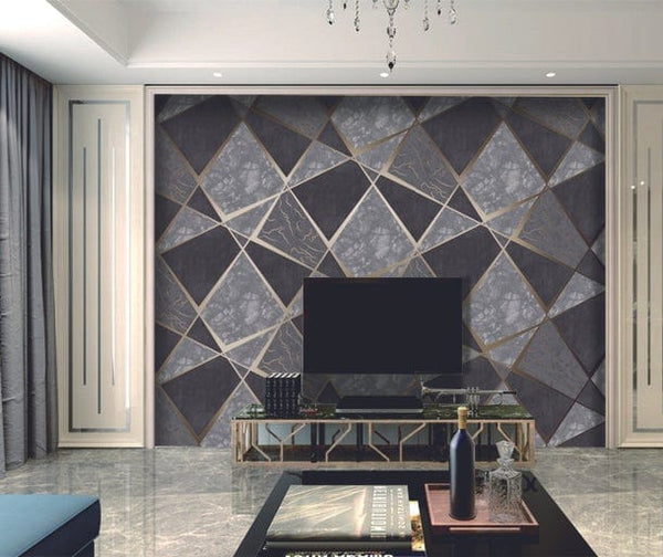 Geometric Styled Suede Wall Paper